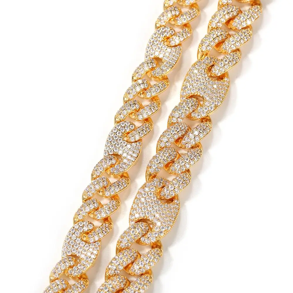 

necklace now united Migos Cuban chain 12mm high quality zircon buckle color mixed necklace