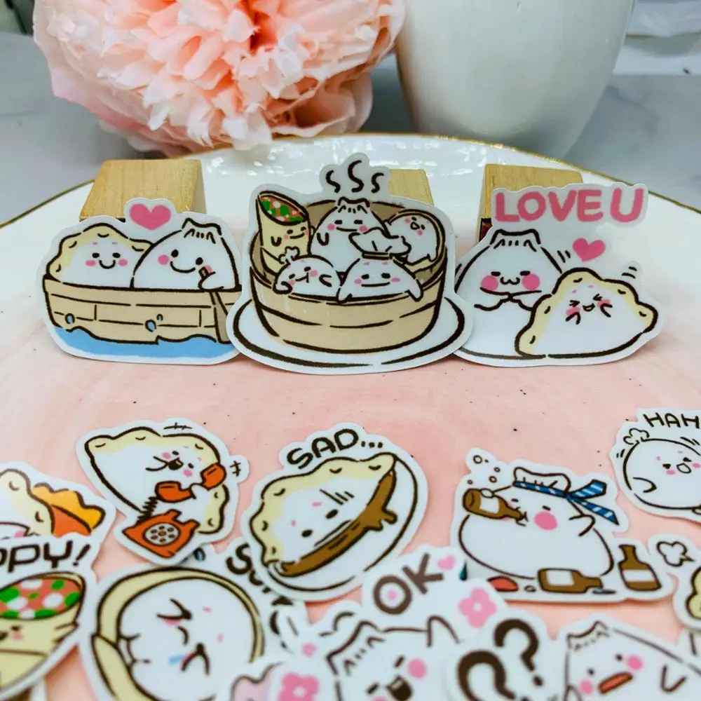 

35 pcs Cute dumplings sticker for kid homemade book stickers on laptop / decorative scrapbooking