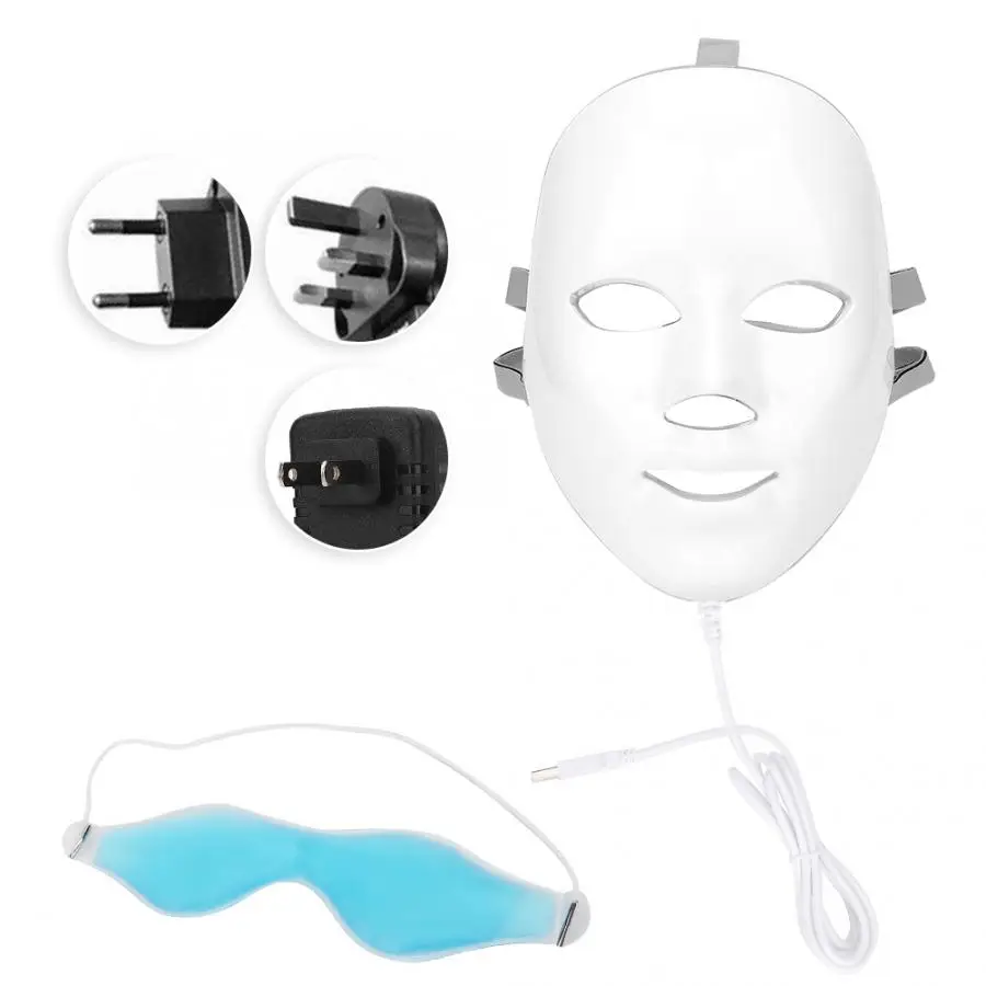 7 цветов светодиодный фотоновая маска для лица терапия свет Удаление прыщей