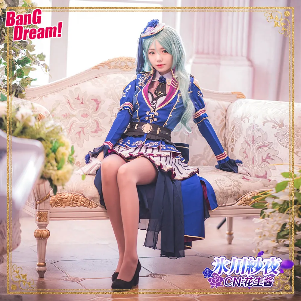 Bang Dream! Hikawa Sayo Roselia Косплей Костюм Аниме платья Рождество Хэллоуин Бесплатная