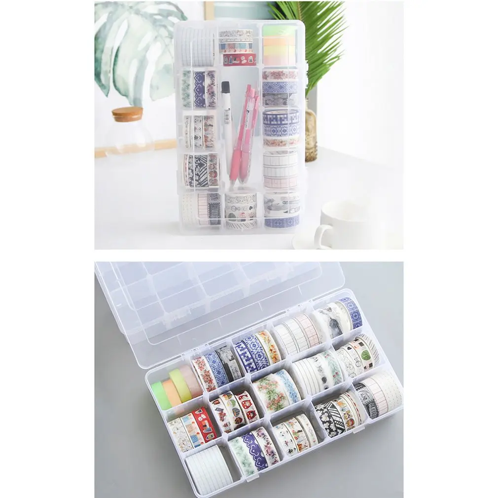 15 сеток Настольный ящик для хранения лент мини бумажная клейкая лента прозрачный