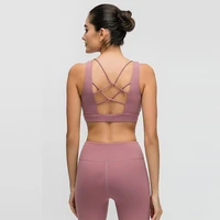 sports bra high impact brushed fabric women yoga top sports shirt medium support women fitness bra soft gym bra