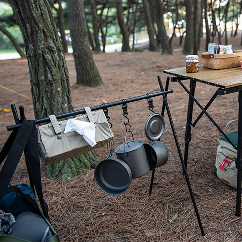 

TXZ Multifunction Outdoor Cookware Hanging Rack Pot Pan Light Camp Tools Tripod Grill Aluminum Holder Campsite Storage Hanger