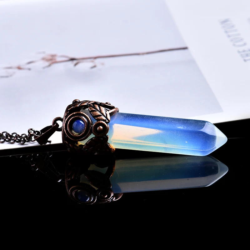 Opal 1 шт., натуральный кристалл, минеральные украшения, винтажный кристалл, указывающий магический ремонт, магическое гадание, Йога, амулет, энергетический кулон, сделай сам, подарок - Цвет: Opal