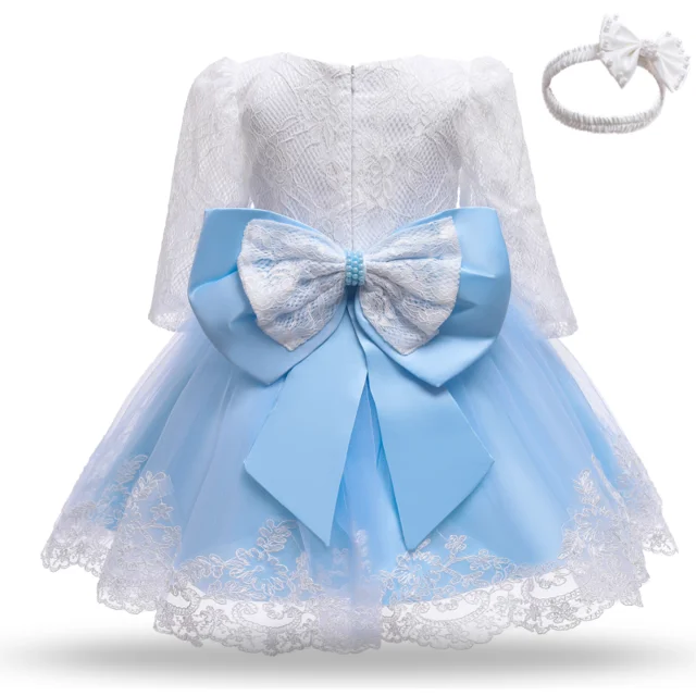 

Spring Dress Baby 2021 Cute Bow Princess Birthday Party Christening Gown Dresses Costume Toddler Infant 6 9 12 18 24 Monthes
