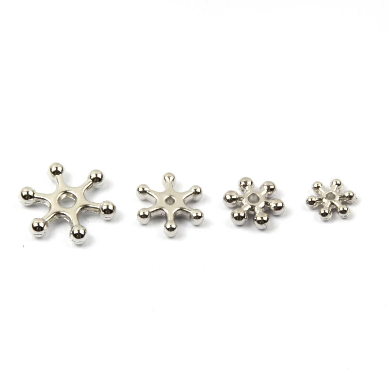 

200pcs/lot Rhodium Snowflake Plastic CCB Beads Loose Spacer Beads For Jewelry Making Findings Supplies DIY Accessories