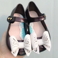 2022 spring summer new melissa hollow bow sandals girls fashion jelly shoes crystal fish mouth beach princess candy shoes