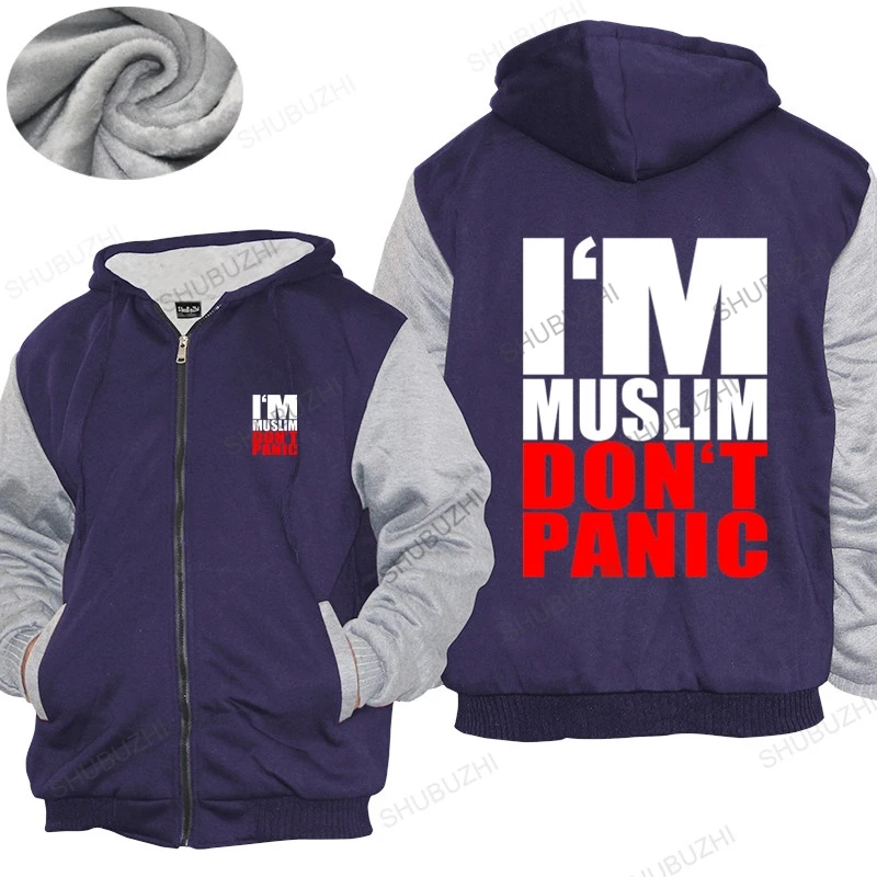 

Homme hoodies winter men thick hoody thick hoody I AM MUSLIM DO NOT PANIC II - Islam Moslem Mens thick hoody Euro size TOPS