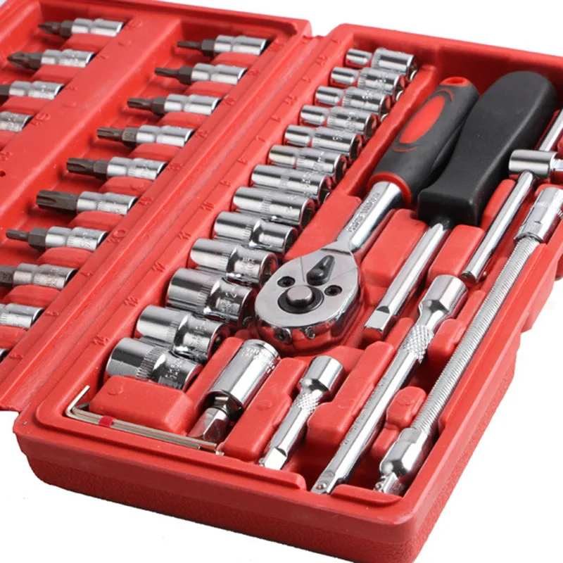 46 шт. набор торцевых гаечных ключей для ремонта автомобиля| |