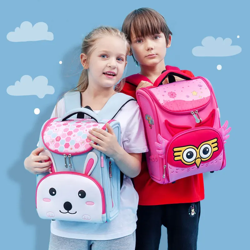 3D Cute Alpaca Lion Giraffe Pattern Kids School Backpack Children School Bags Neoprene Animal Design Bookbags Mochilas Escolares