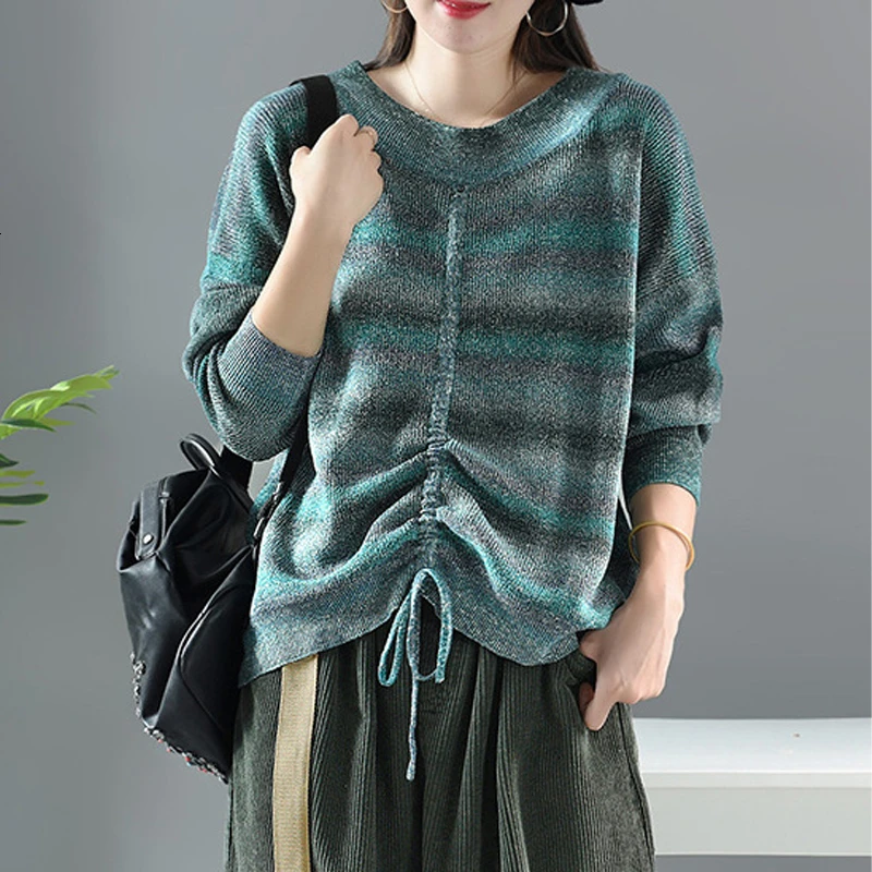 Max LuLu 2019 Модные женские пуловеры в Корейском стиле панк зимний теплый полосатый