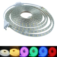 220v led strip light smd flexible waterproof led ribbon light led rope light with eu power plug 60led m bright than 5630
