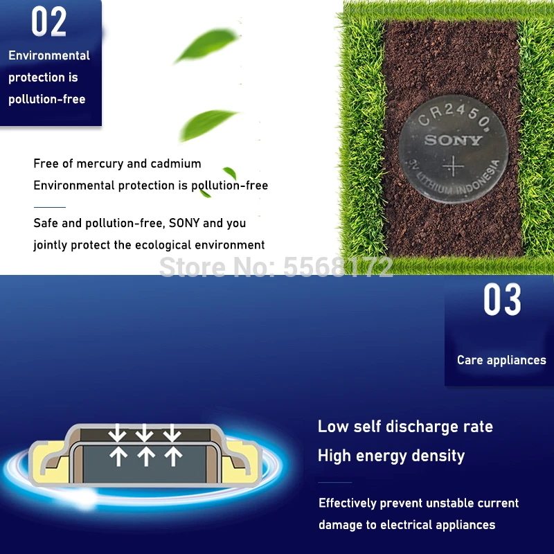 Кнопочные батарейки SONY CR2450 3 в 4 шт. Литиевые Батарейки CR 2450 для часов