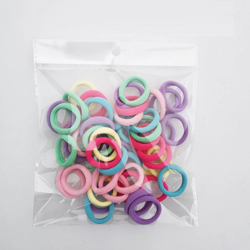

50 Pcs/Lot Colorful Nylon Elastic Hair Bands White Black Rubber Band Ponytail Holder Scrunchie Headband Girls Hair Accessories