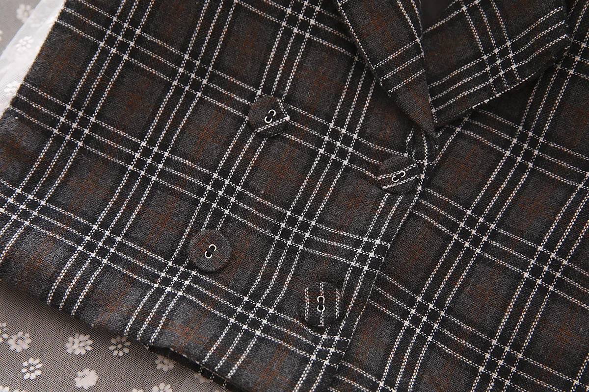 Новый весенний комплект из двух предметов для девочек в клетку модная клетчатая