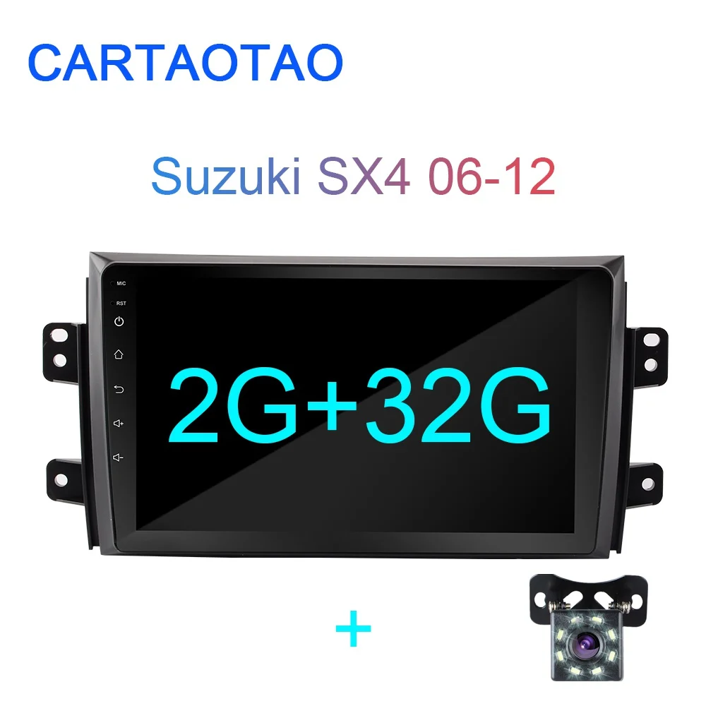 2G-32G-SX4 2G+ 32G " 2DIN Android 8,1 GO автомобильный DVD мультимедийный плеер для Suzuki SX4 2006-2012 автомобильный Радио gps навигация WiFi BT плеер 2 Din - Цвет: 2G-32G-SX4