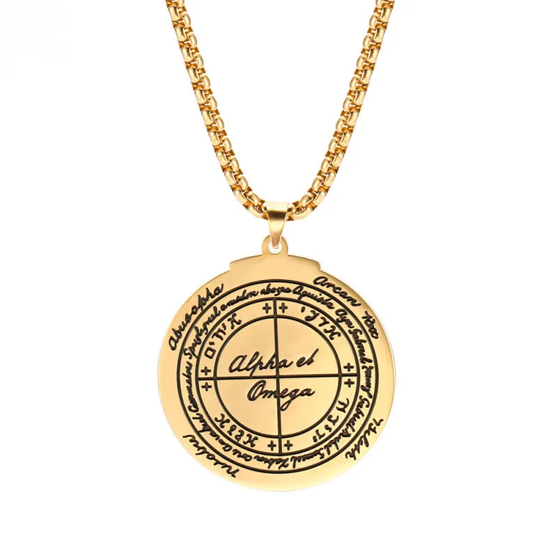 Ожерелье с кулоном в виде печати на пенталуме для мужчин и мальчиков