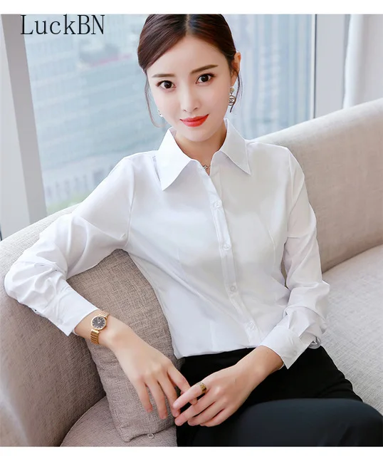 

Women Shirts Woman Blouses Cotton Tops and Blouses Woman Long Sleeve Ladies Shirts Pink/White Blusas Plus Size 5XL Women Blouses