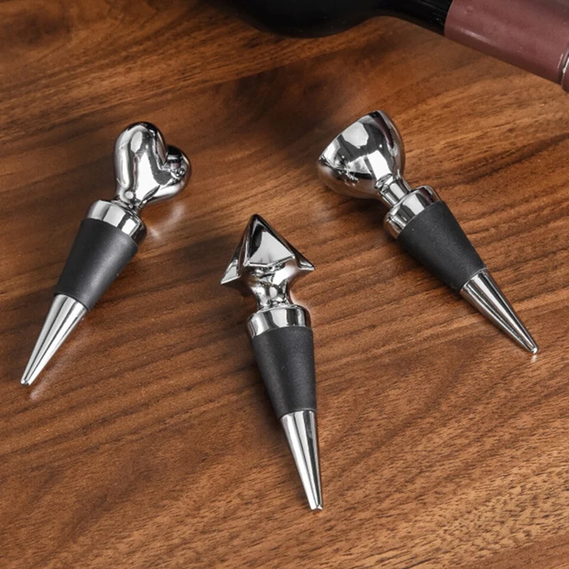 

3PCS Zinc Alloy Wine Stopper Creative Red Wine Wine Bottle Stopper Household Sealed Fresh Wine Wine Bottle Stopper