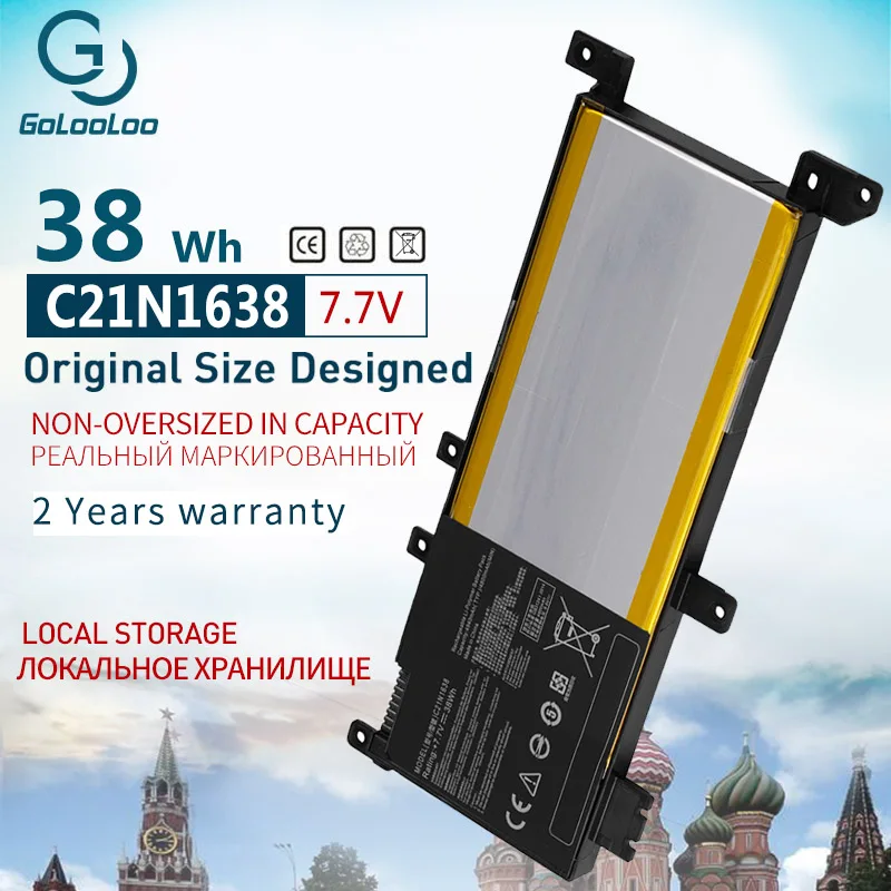 Новый аккумулятор Golooloo 38WH 7 В для ноутбука C21N1638 ASUS X442UR X442UQ X442UN F442U F442UR A480U X442UA VivoBook 14