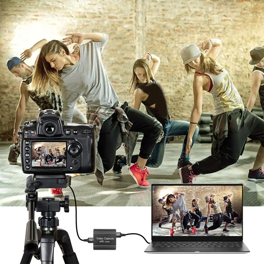 

4K 60Hz 1080P USB 2.0 HDMI-compatible Video Capture Card Audio Video Recording Dongle Game Live Streaming Can Lo-op Out