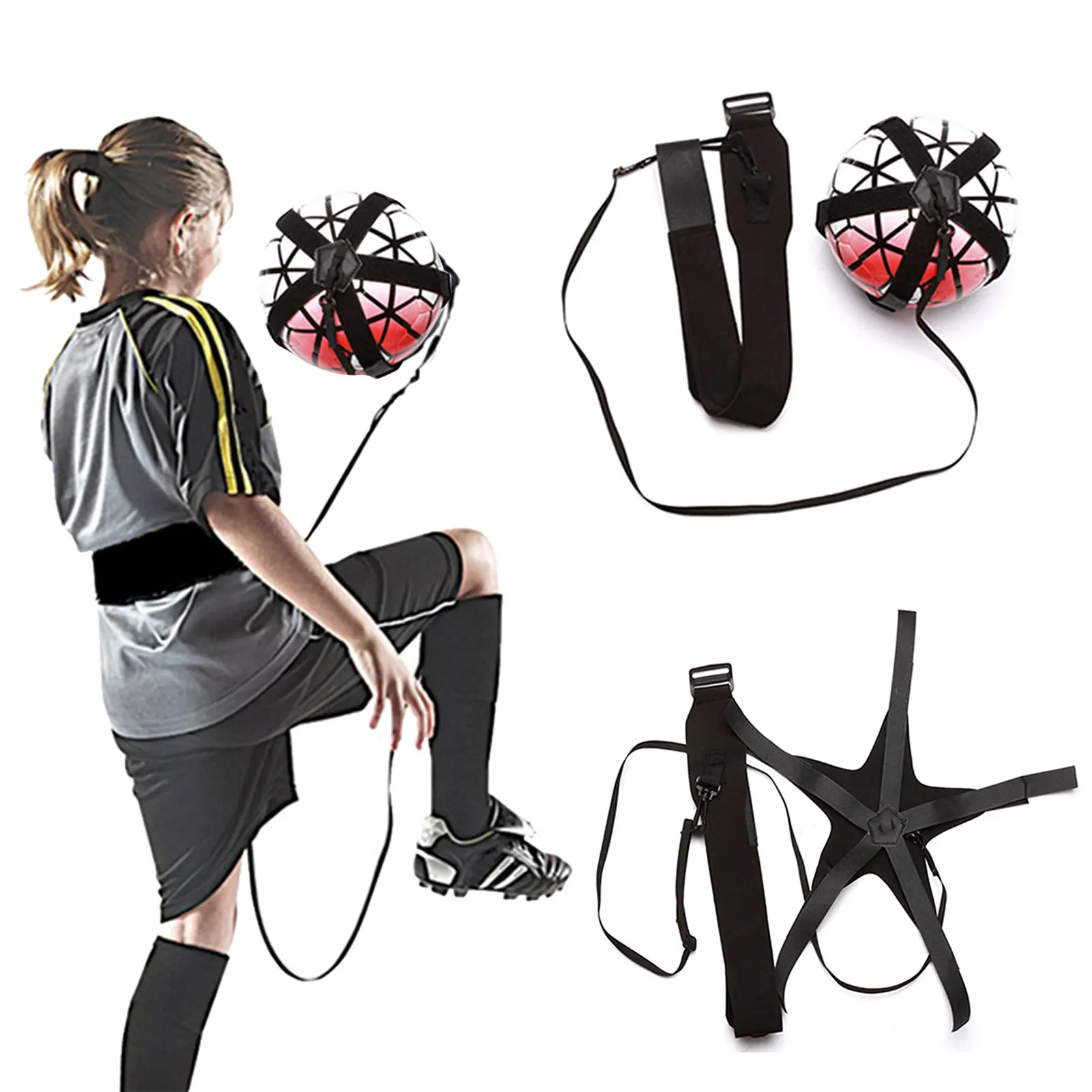 

Soccer Trainer Football Soccer Ball Bags Children Auxiliary Circling Belt Kids Football Training Equipment Kick For Kid Child