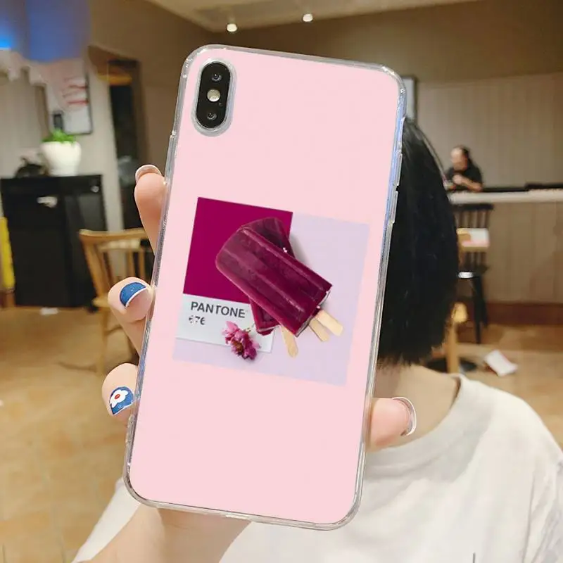 

Flower Summer Pink aesthetics Phone Case Transparent for iPhone 6 7 8 11 12 s mini pro X XS XR MAX Plus