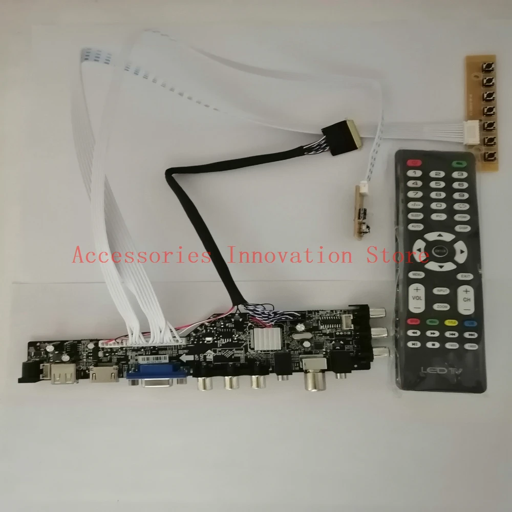 Новый DVB-T2 DVB-C монитор Комплект LTN156AT02 LTN156AT24 ТВ + HDMI VGA USB 1366X768 ЖК-дисплей