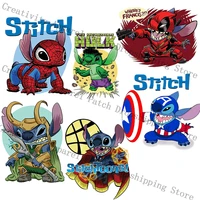 stitch marvel spiderman iron man hulk loki patch stickers iron on transfers for clothing kids heat transfer diy patches stickers