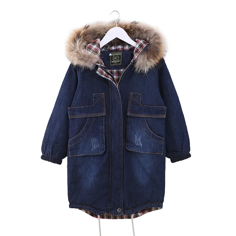 Куртка для маленьких девочек зимние куртки джинсовое пальто модная детская