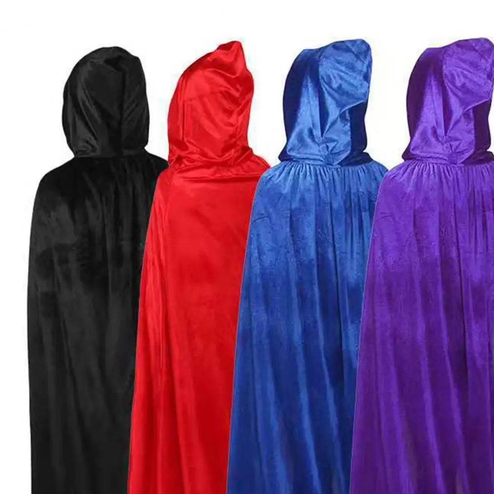 

Hooded Thicker Unisex Cloak Coat Extra Long Lace Up Halloween Cape Medieval Costume