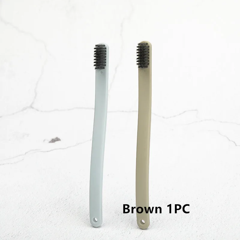 Brown 1PC Хит, 2 шт, Ортодонтическая зубная щетка для взрослых es, стоматологическая зубная щетка U A, Мягкая зубная щетка для чистки ортодонтических брекетов - Цвет: Brown 1PC