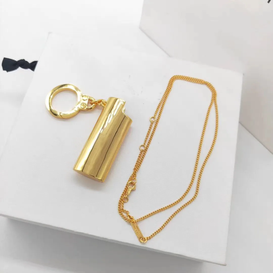 Мужская цепочка с подвеской в виде зажигалки из золота и титана ювелирные