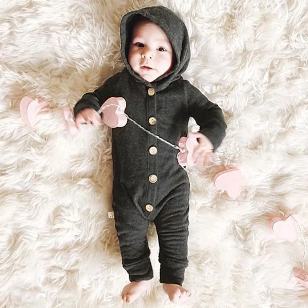 Комбинезон с капюшоном и длинными рукавами для маленьких девочек мальчиков