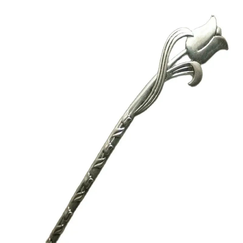An Exquisite Chinese 925 Miao Silver & Tibetan Old Hair Hairpin Flower Design | Дом и сад