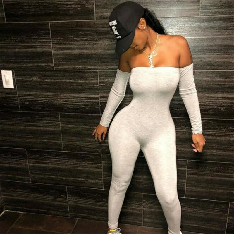 Модный женский комбинезон с длинным рукавом сексуальный Облегающий открытыми