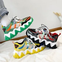 stylish women casual sneakers color matching dad shoes women harajuku platform wedge korean white breathable running footwear