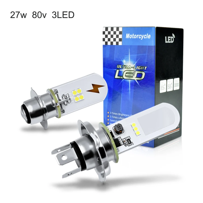 

Universal Motorcycle H4 H6 LED Headlight Projector Lens ATV Scooter Driving for Cafe Racer Light Auxiliary Spotlight Lamp