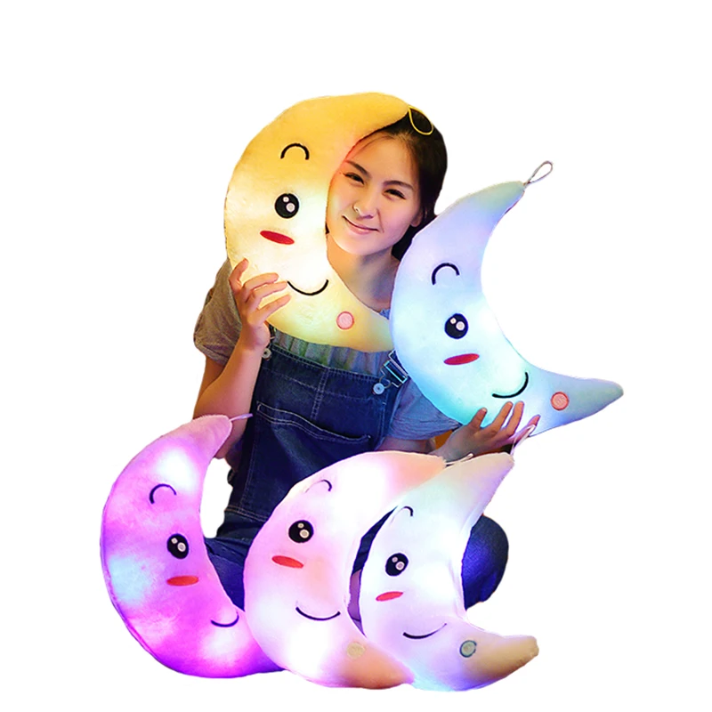 

40CM Creative Toy Luminous Pillow Soft Stuffed Plush Glowing Colorful Stars Cushion Led Light Toys Gift For Kids Children Girls