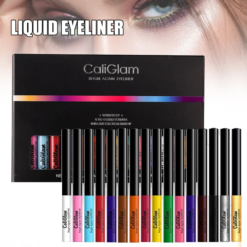 

Liquid Eyeliner Set 16-Color Durable Waterproof Long Lasting Smudgeproof Eye Liner Cosmetics Eye Makeup Kit Liquid Eyeliner Set