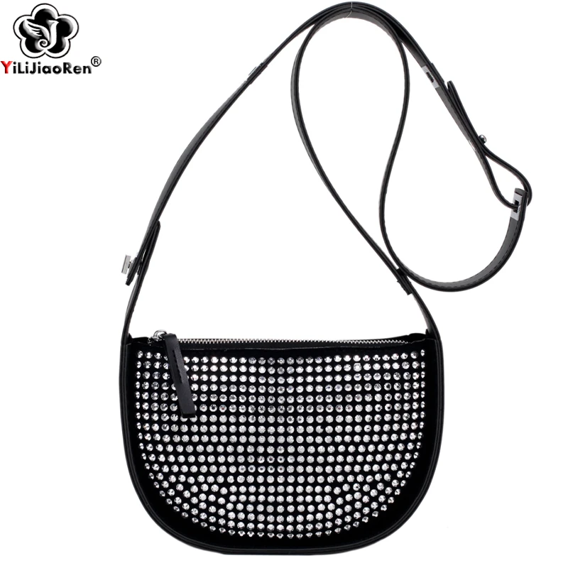 Сумка на плечо женская с заклепками Модный маленький саквояж кросс боди