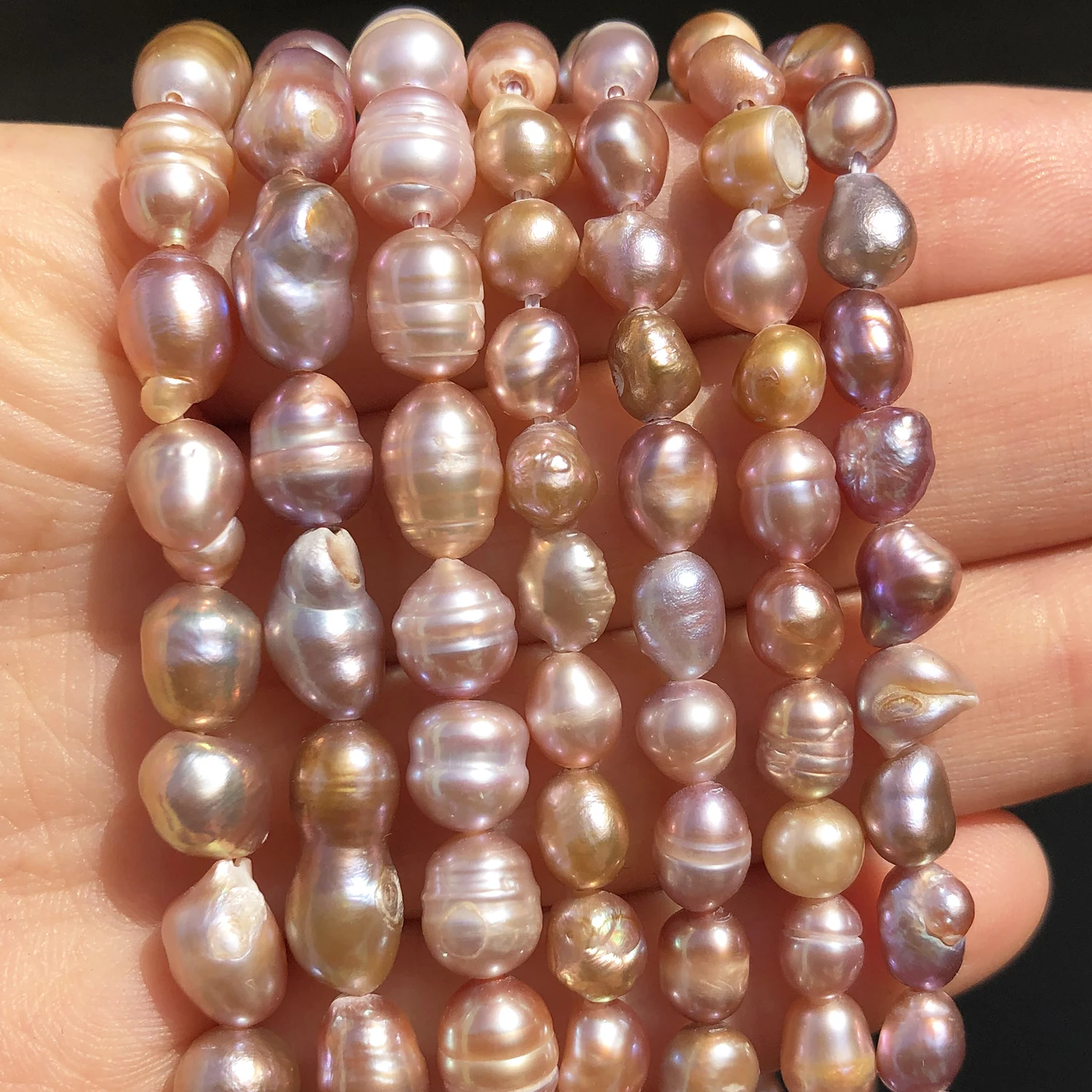 

4-8mm Natural Pearl Beads Purple Freshwater Oval Rice Shape High Quality Pearl Bracelet DIY for Jewelry Making Necklace Earrings