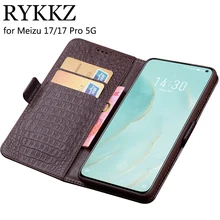 Case For Meizu 17 5G Luxury Wallet Genuine Leather Case Stand Flip Card For Meizu 17 Pro 5G Hold Phone Book Cover Bags