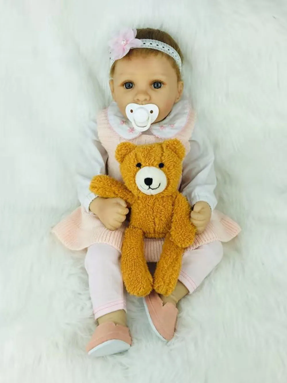 bear(yellow brown) Кукла Avani 'Nancy' 20 дюймов, ручная работа, реалистичные мягкие виниловые детские куклы, реалистичные куклы для новорожденных, куклы для новорожденных - Цвет: bear(yellow brown)