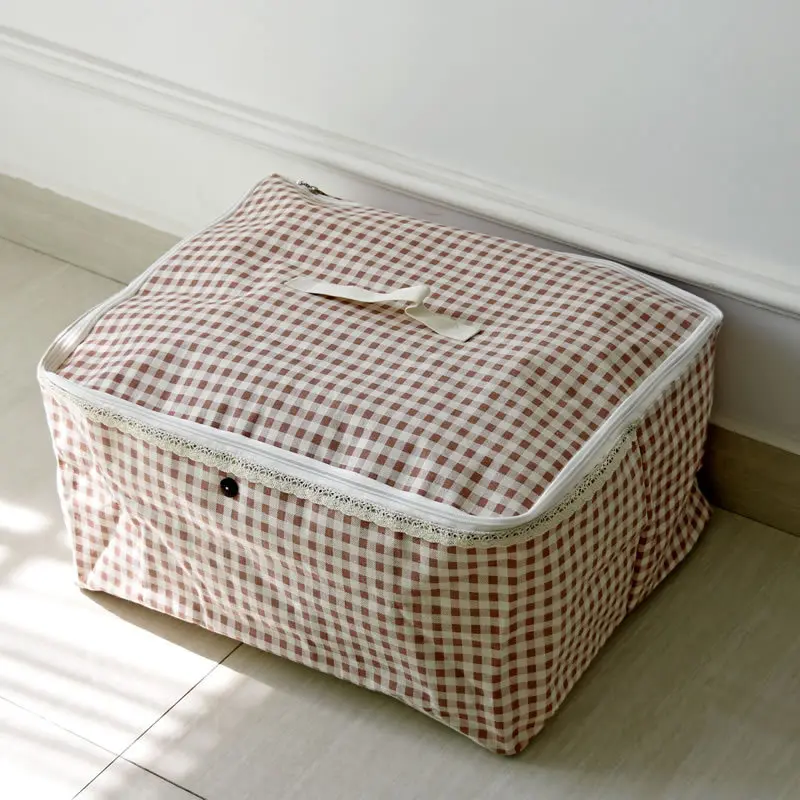 

Clothing Storage Bag Wardrobe Large Quilt Finishing Box Cotton And Linen Storage Basket Cotton Quilt Underwear Bag