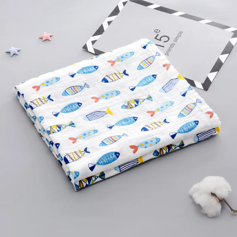 13 2pcs/set Newborn Baby Blanket Cotton Bamboo Blanket Cartoon Patterns Multi-use Infant Towel Baby Muslin Swaddle Wrap - Цвет: 13