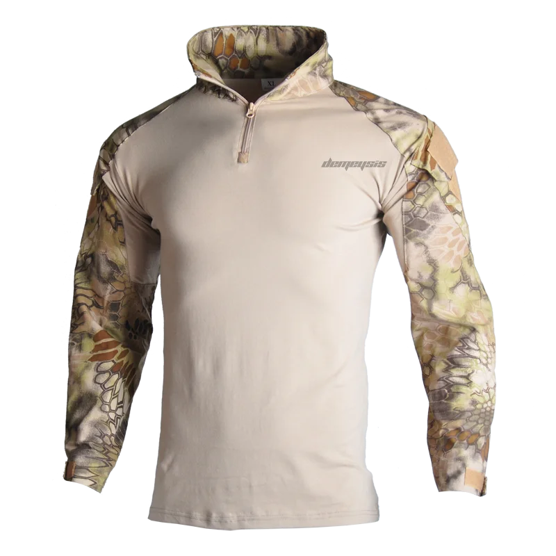 shirts highlander Тактические костюмы рубашка+ брюки с налокотниками Наколенники Мужская камуфляжная одежда для охотников Мультикам военная форма - Цвет: shirts highlander