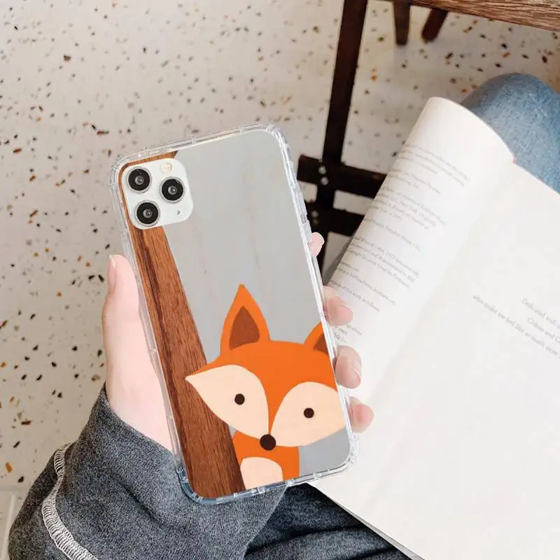 

Cute animal red Fox Phone Case Transparent soft For iphone 5 5s 5c se 6 6s 7 8 11 12 plus mini x xs xr pro max