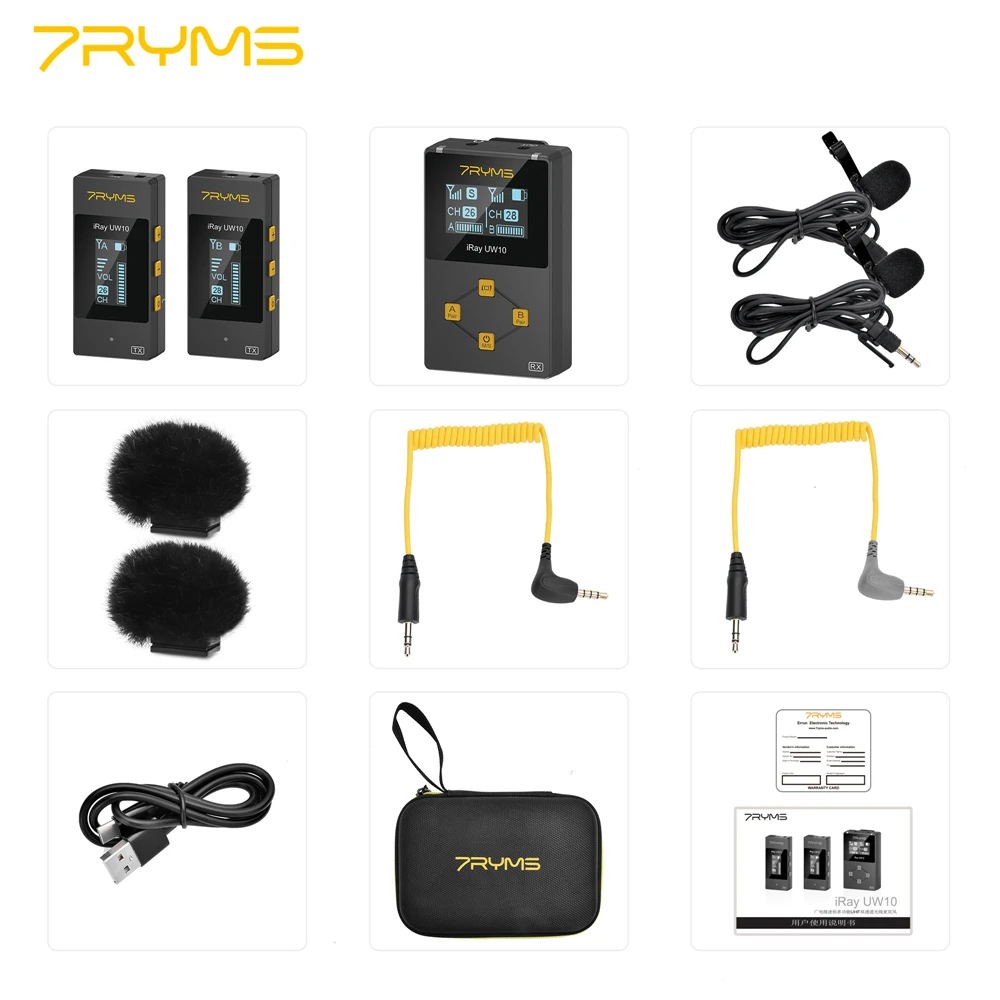 Беспроводной микрофон 7YRMS iRay UW10 многофункциональный мини-микрофон для