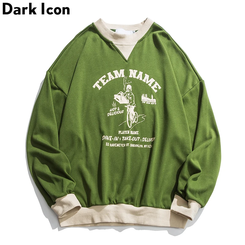 Темный значок имя команды негабаритных свитшоты толстовки пуловер мужские 2019